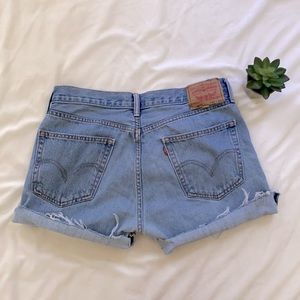 Upcycled Levi Strauss jean cutoff shorts
